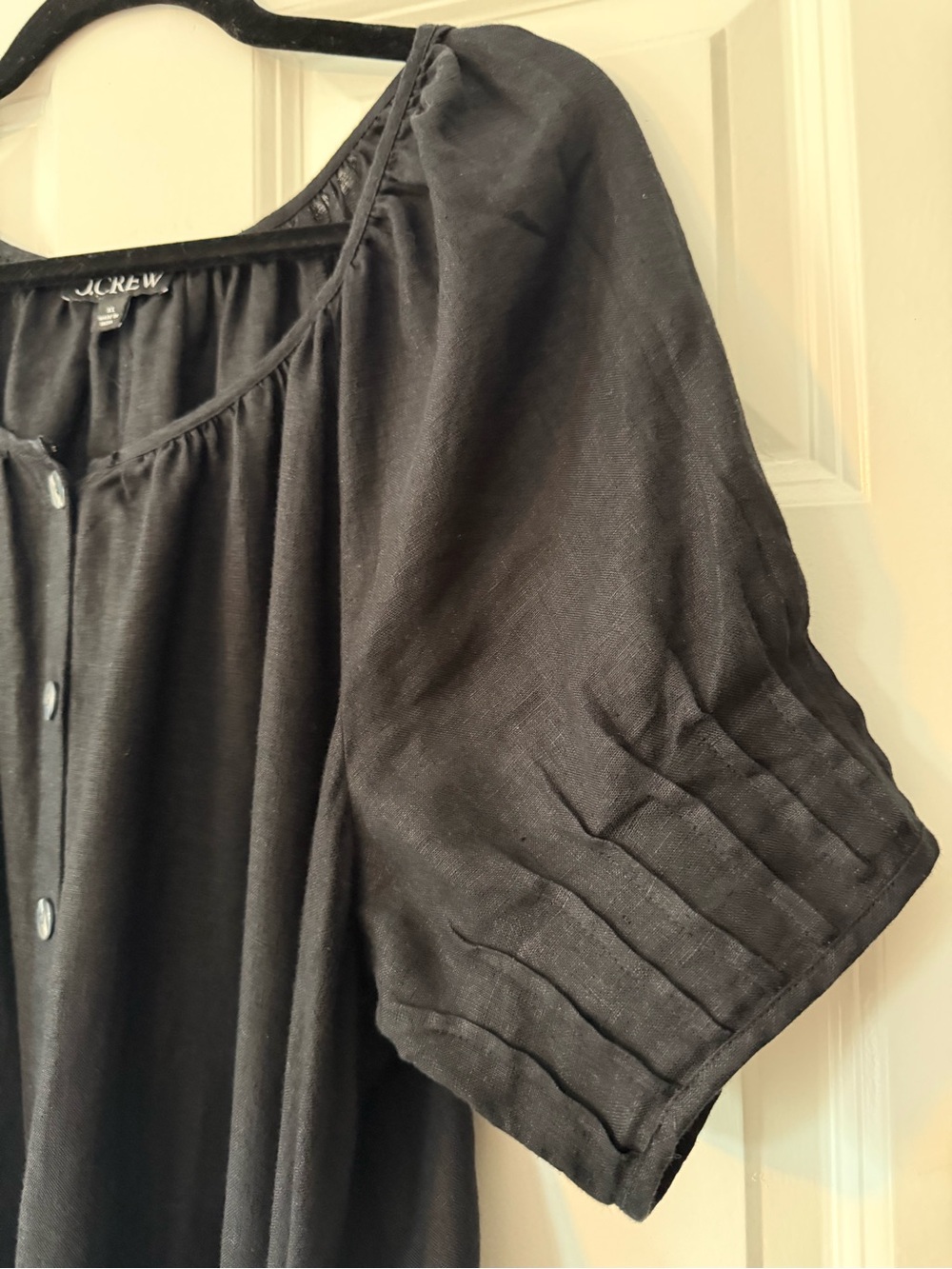 J. Crew Button-Up Black Linen Midi Dress XL - Picture 4 of 12
